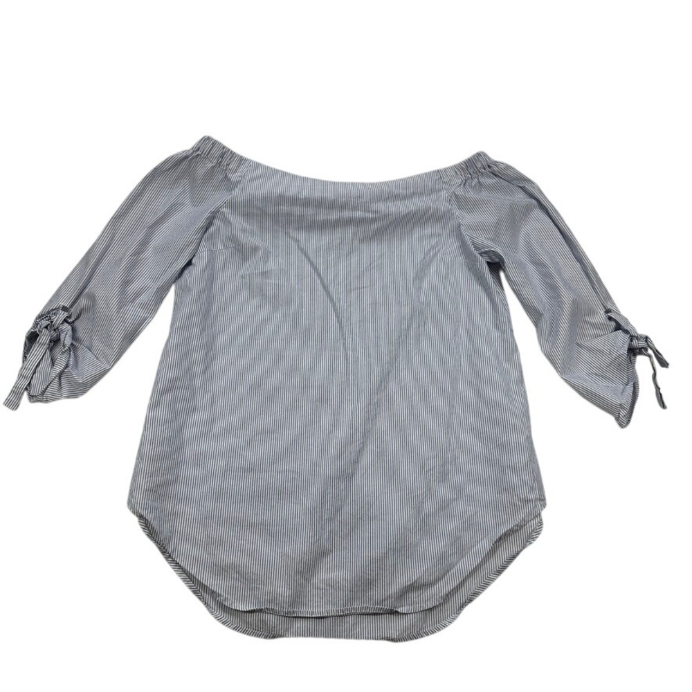 Babaton Aritzia Cotton Nautical Striped Off‎ Shoulder 3/4 Sleeve Blouse Top XS